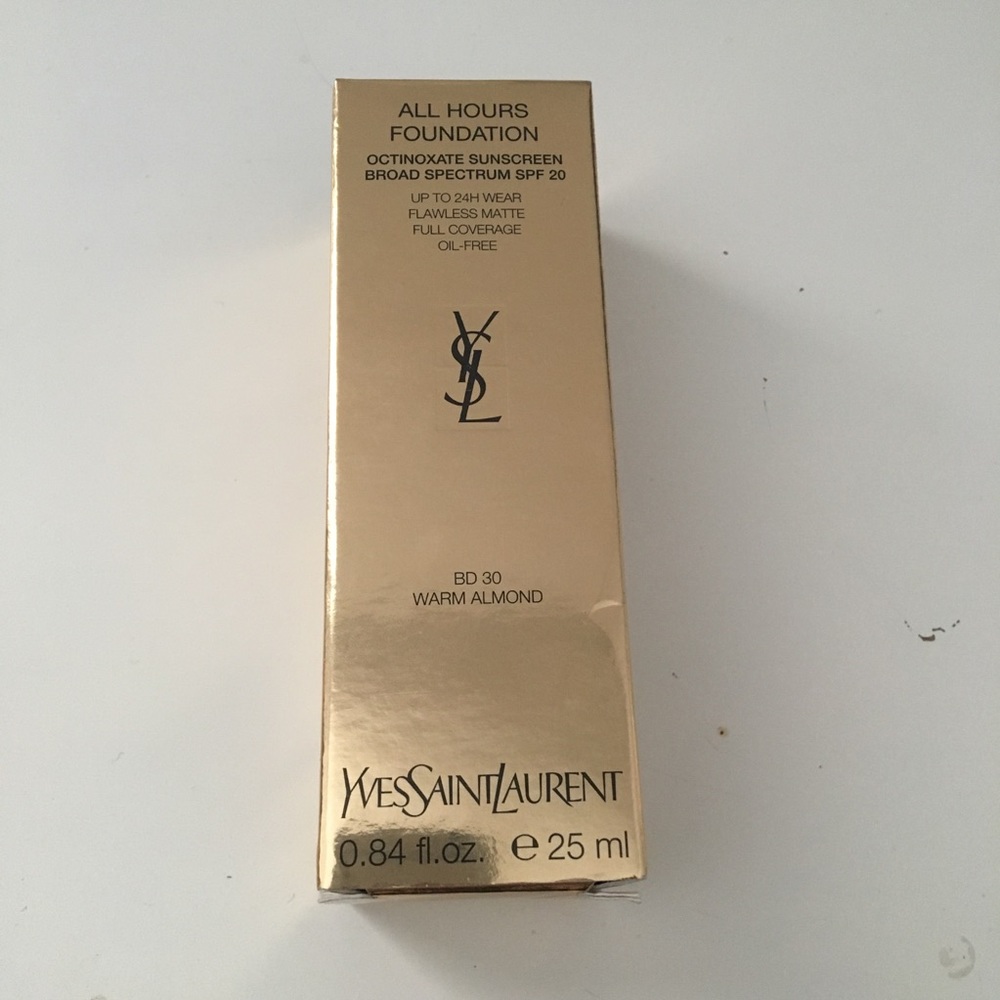 YSL all hours foundation in BD30 warm almond